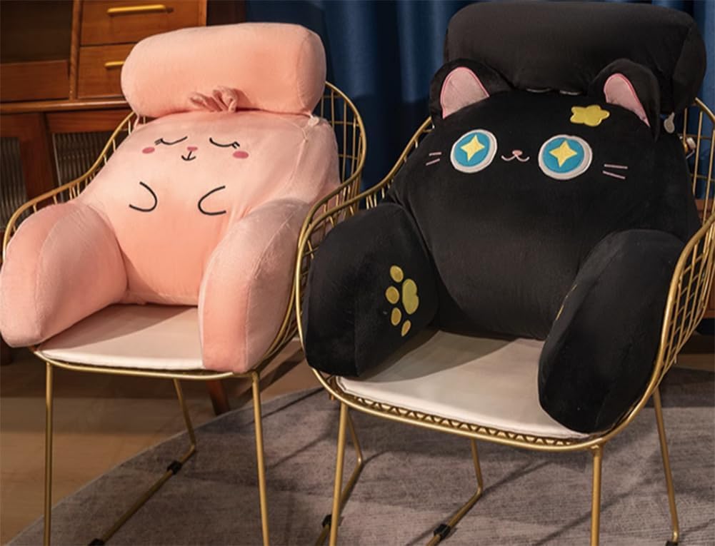 Soft Bed Rest Reading Pillow Cartoon Sofa Lumbar Support Pillow Chair Waist Back Cushion Ergonomic Backrest Pillows (Gray Husky, 65×40cm/25.59"×15.7")