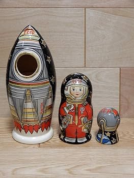 【専用】ロシア☆宇宙マトリョーシカ『ミニロケット宇宙飛行士』White&Pink Amazon | ロシア雑貨 マトリョーシカ ロケットと宇宙飛行士大