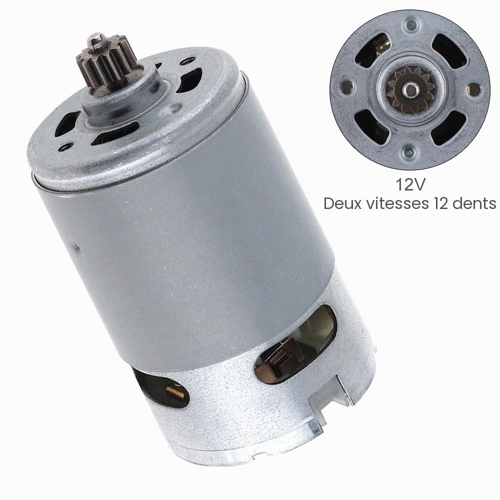 ChgImposs RS550 12V 19500 RPM DC Motor with Two-Speed 12 Teeth and High Torque Gear Box for Electric Drill/Screwdriver