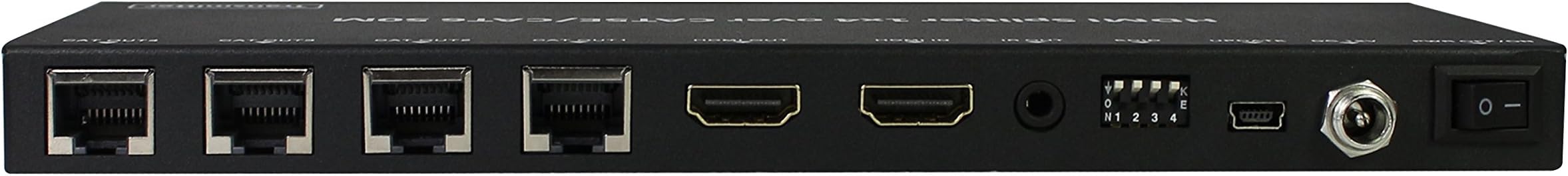 A-NeuVideo HDMI POE 1x4 Splitter over Cat5e/6 Extender with 4x Receiver, 164' Transmission Distance