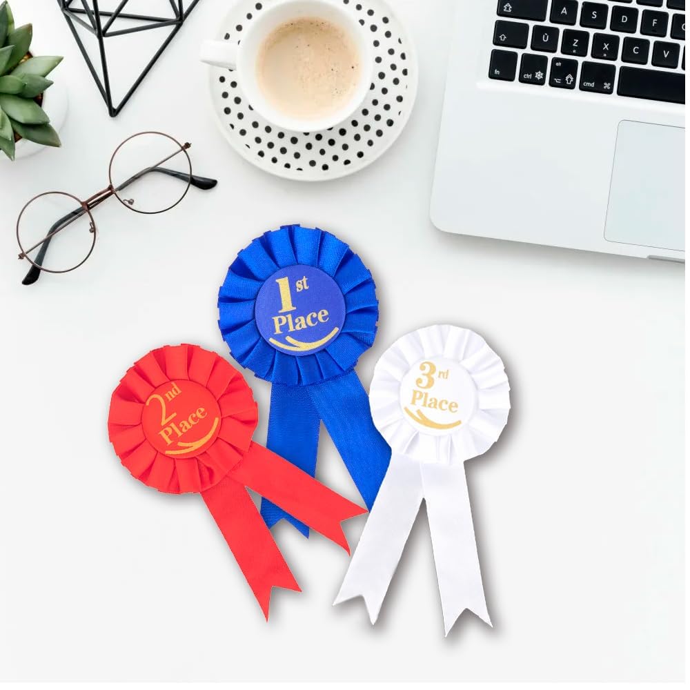 Rubans De Récompense Pour Rosette,Récompenses De 1re, 2e Et 3e Places,Rubans Rosace Pour Médailles,Rubans De Récompense Avec Rosace Pour 1ère,2e Et 3e Place,Pour Fête De Mariage,Compétition,Sport