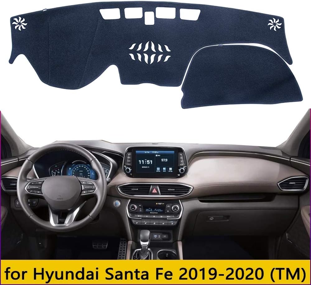 Car Dashboard Cover for Left Hand Drive Hyundai Santa Fe 2019 2020 TM Carpet Dashmat Sun Shade Pad Car Styling