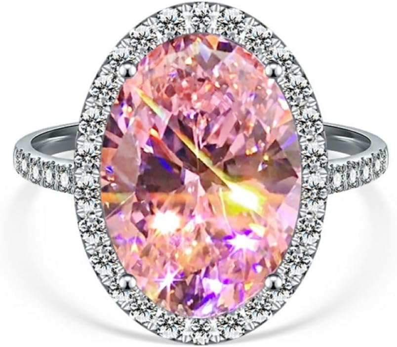 925 Silver Fashion Pink Diamond Ladies Cubic Zircon Oxide Ring - Wedding and Statement Jewelry for Women - Image 5