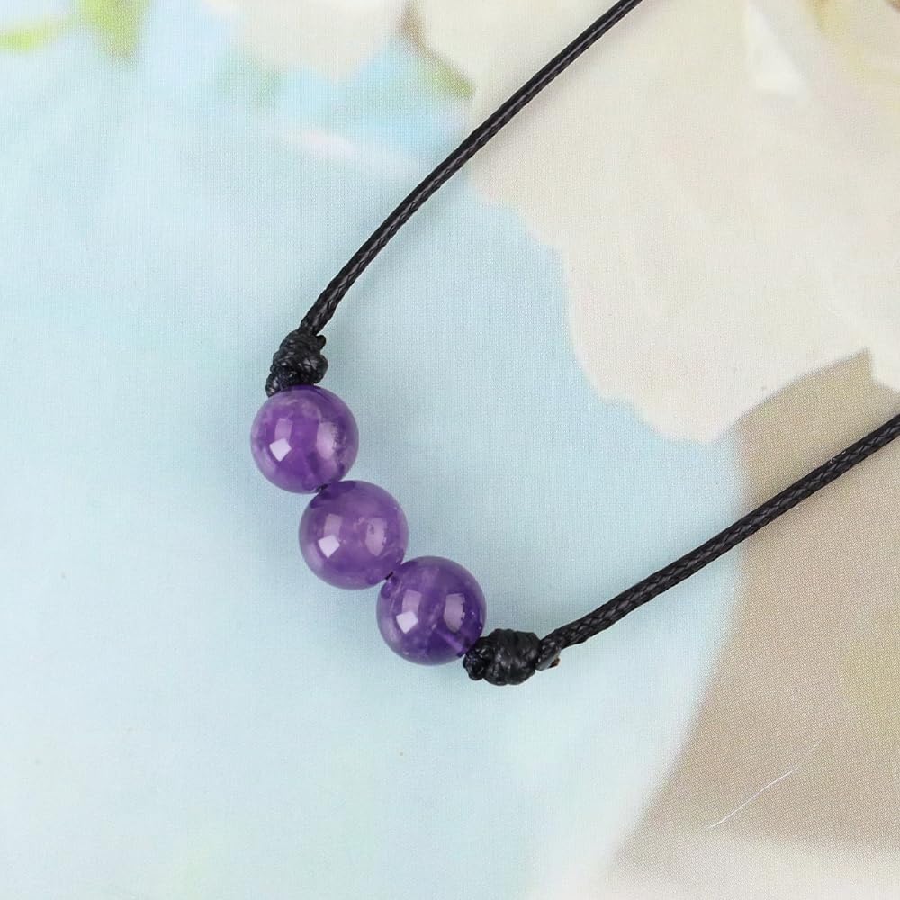 weryerker Lucky Beads Necklace Cord with Adjustable Wax Nylon Rope, Crystal Beaded Choker for Men and Women - Image 6