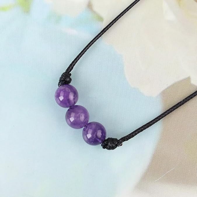 weryerker Lucky Beads Necklace Cord with Adjustable Wax Nylon Rope, Crystal Beaded Choker for Men and Women