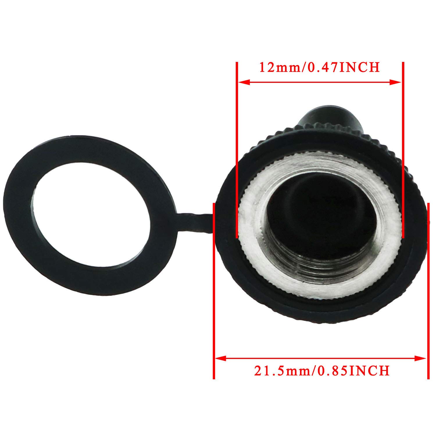 MEETOOT 12pcs Button Switch Waterproof Dust Proof Cap 12mm Rubber Electrical Toggle Switch Cover Weatherproof Protector Boot for Most Toggle Switches