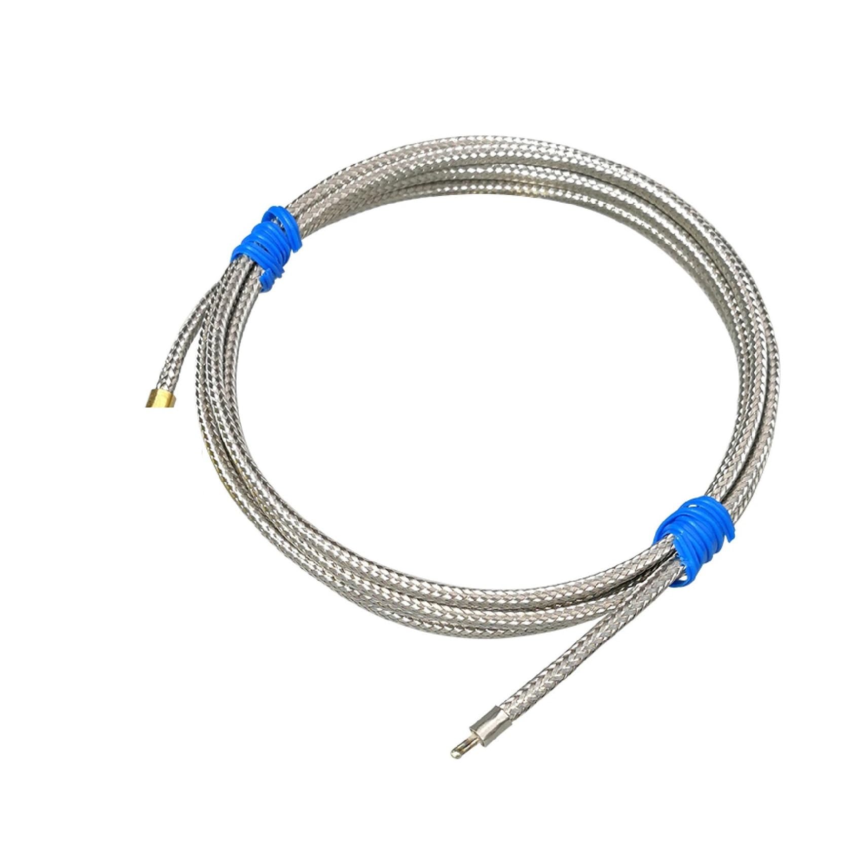 sensor Sonda de temperatura de termopar tipo K de 1000 °C con sensor de cable de acero inoxidable y fibra cerámica(K-Welded Tip-2m)