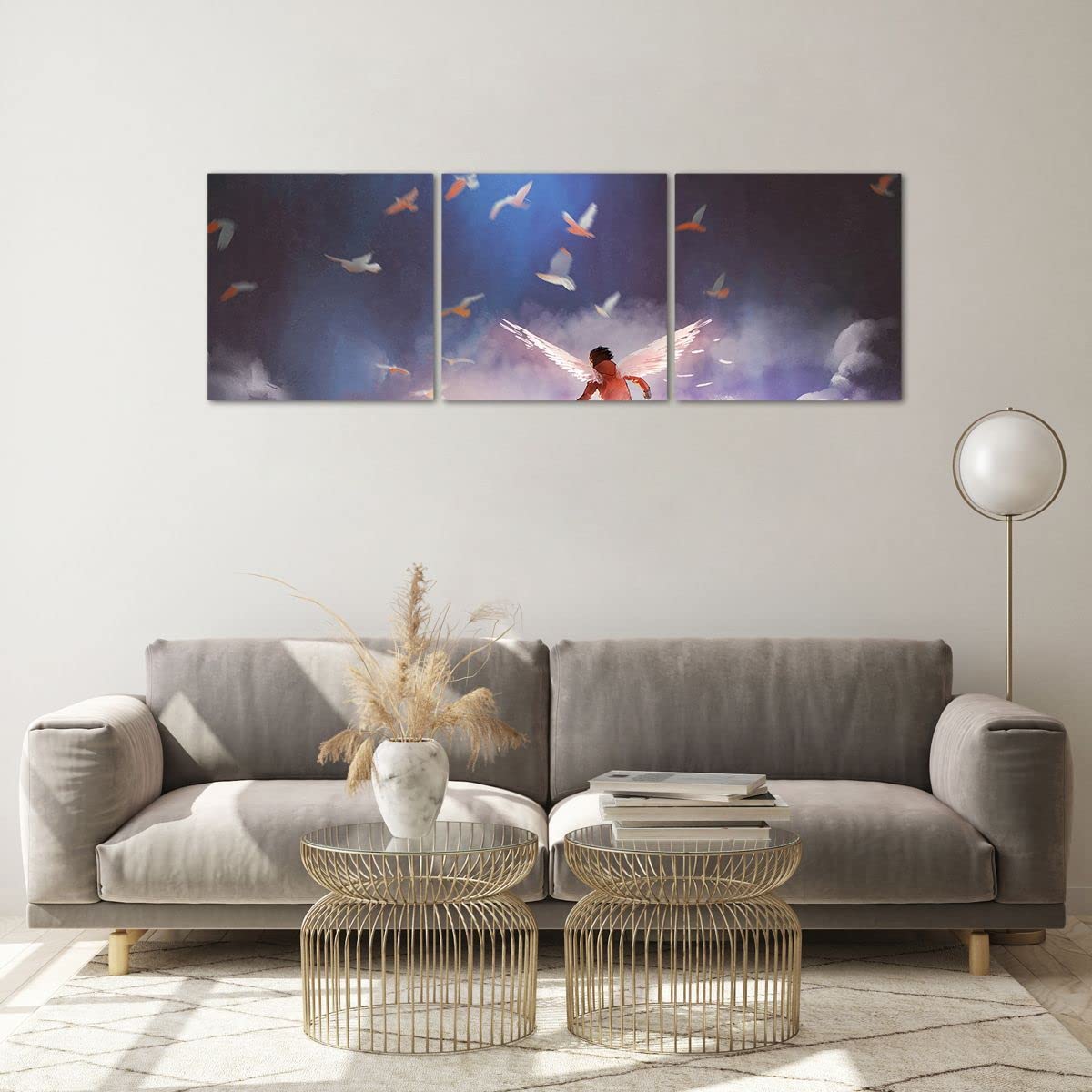 ARTTOR Cuadro Decorativo 120x40cm Moderno Tríptico Infantil Fantasy - 4102 | Imaginación Cuento de hadas Historia Cuadro sobre Vidrio Arte mural Dormitorio Cuadros de Pared Impresión en Cristal ARTTOR