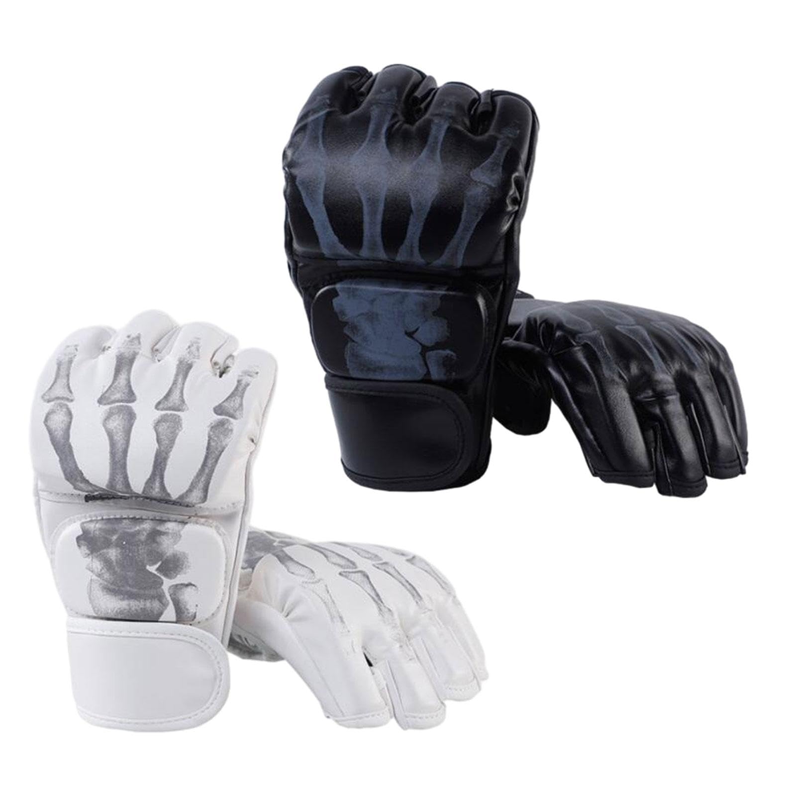 Guantes MMA Kickboxing Medio a Prueba de Golpes con Palma Abierta para Boxeo Lucha Artes Marciales 2 Pares