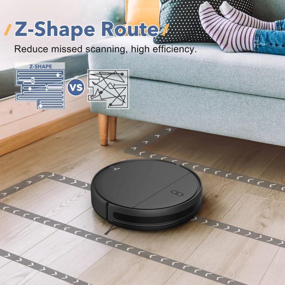 BR151- Robot Vacuum Cleaner, 2 in 1 Robot Vacuum and Mop Combo, with WiFi Connection for Pet Hair, Hard Floor