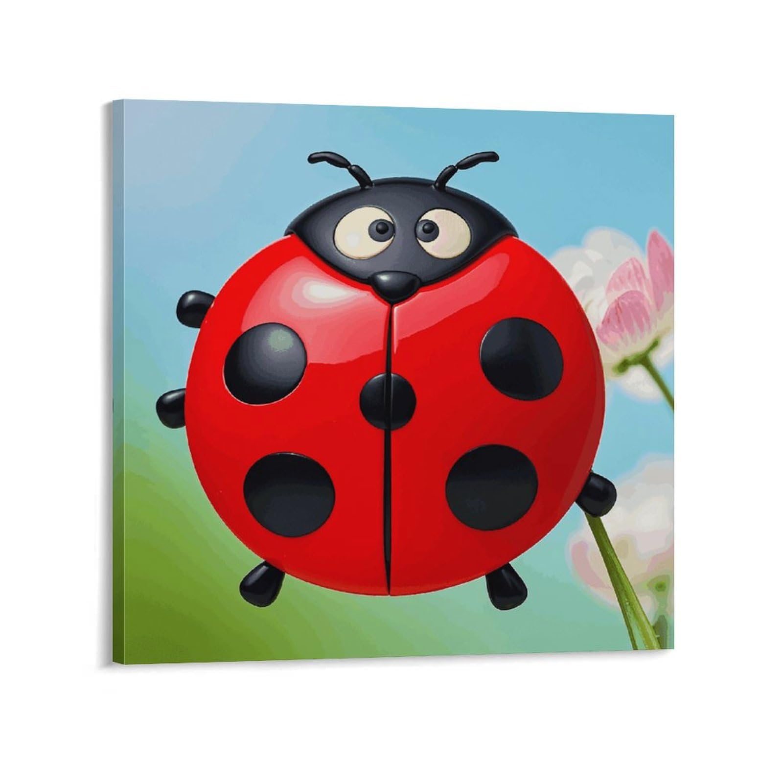 Toile murale abstraite avec impression sur toile coccinelle rouge d'exception - 6