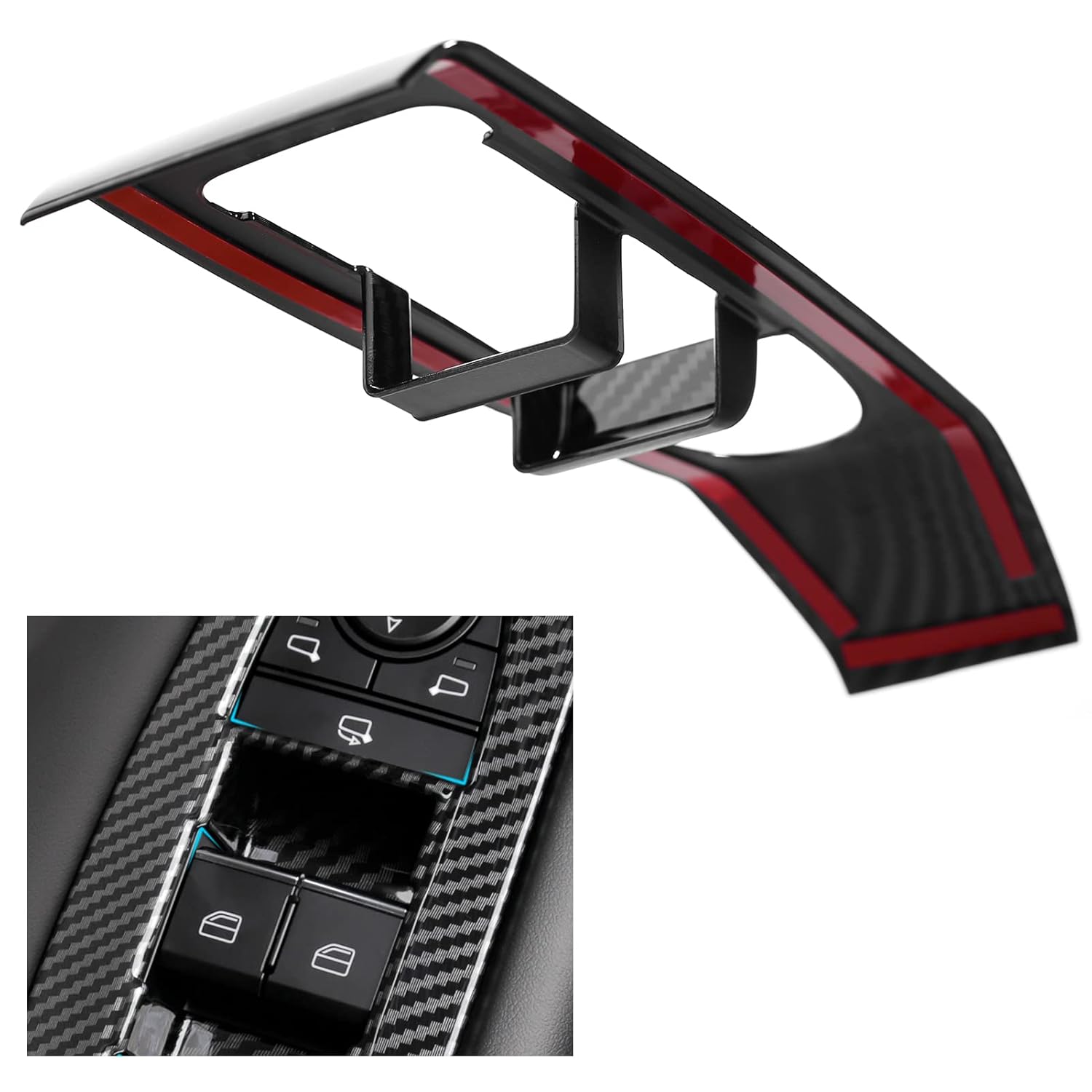 Compatible with Mazda 3 CX-30 Accessories 2026 2025 2024 2023 2022 2021 2020 Sporty Car Interior Center Console Armrest Window Lift Down Control Panel Door Lock Switch Cover Trims