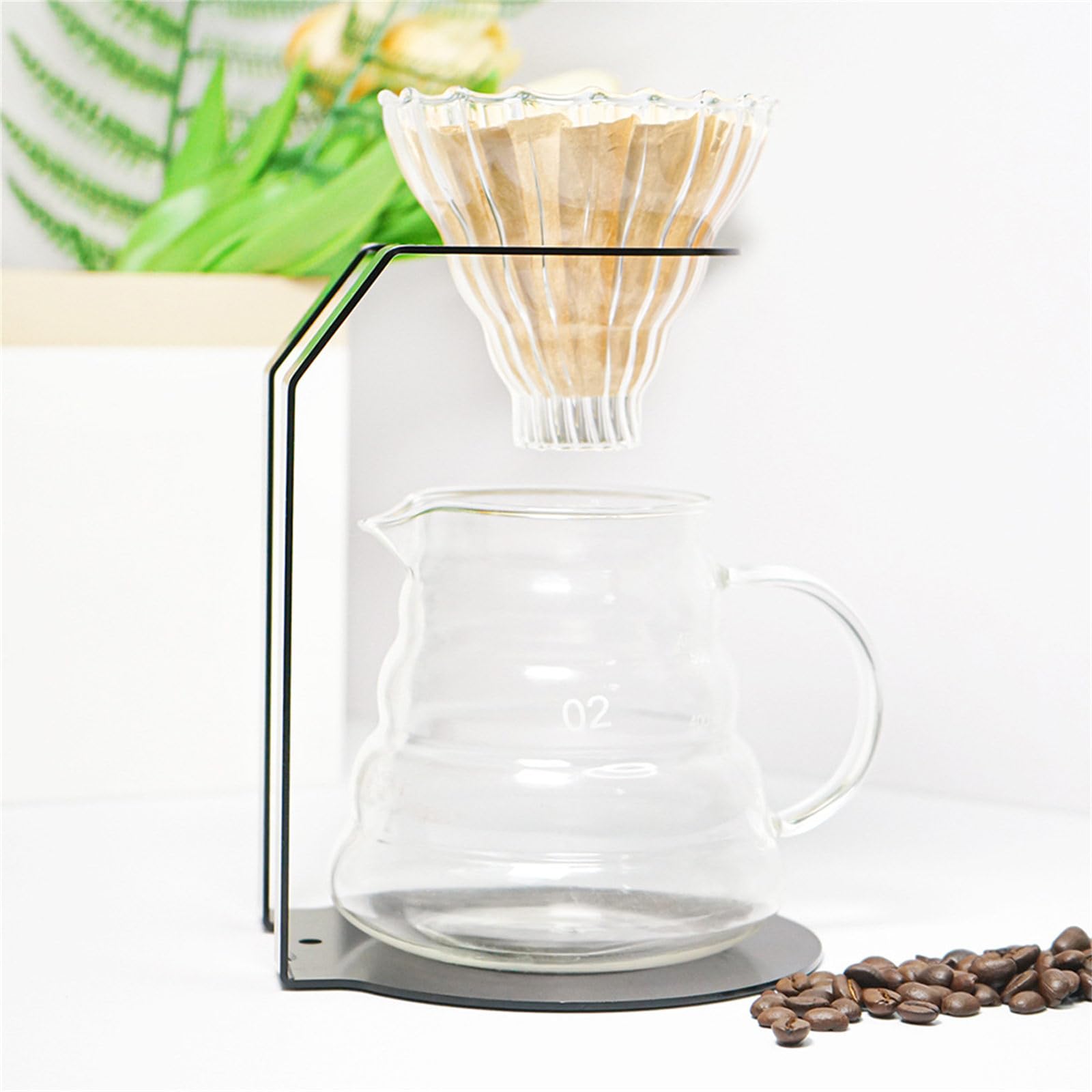 Práctico soporte de café prensado a mano, textura de hierro, soporte para máquina de café espresso, marco para preparar café
