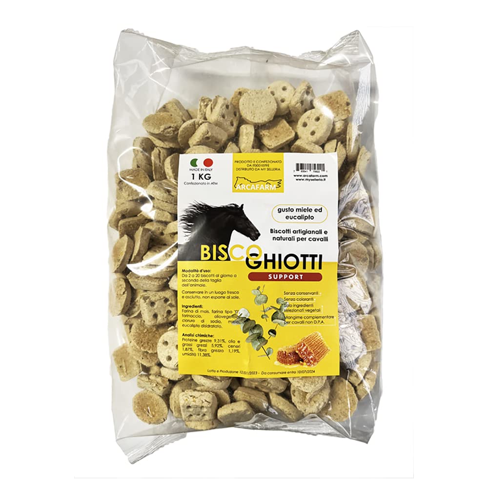 Biscoghiotti Biscotti Artigianali al Miele e Eucalipto per Cavalli 1 Kg Snack Made in Italy Naturali