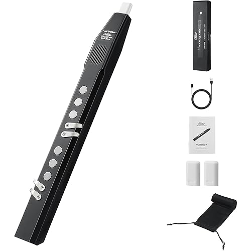 Eastar Digital Woodwind Electric Saxophone for Beginners, 27 Tones, Silent Practice, Hi-Fi Speaker, Adjustable Airflow, Reverb Effect, Rechargeable Battery, MIDI, BT Support, EDA-100