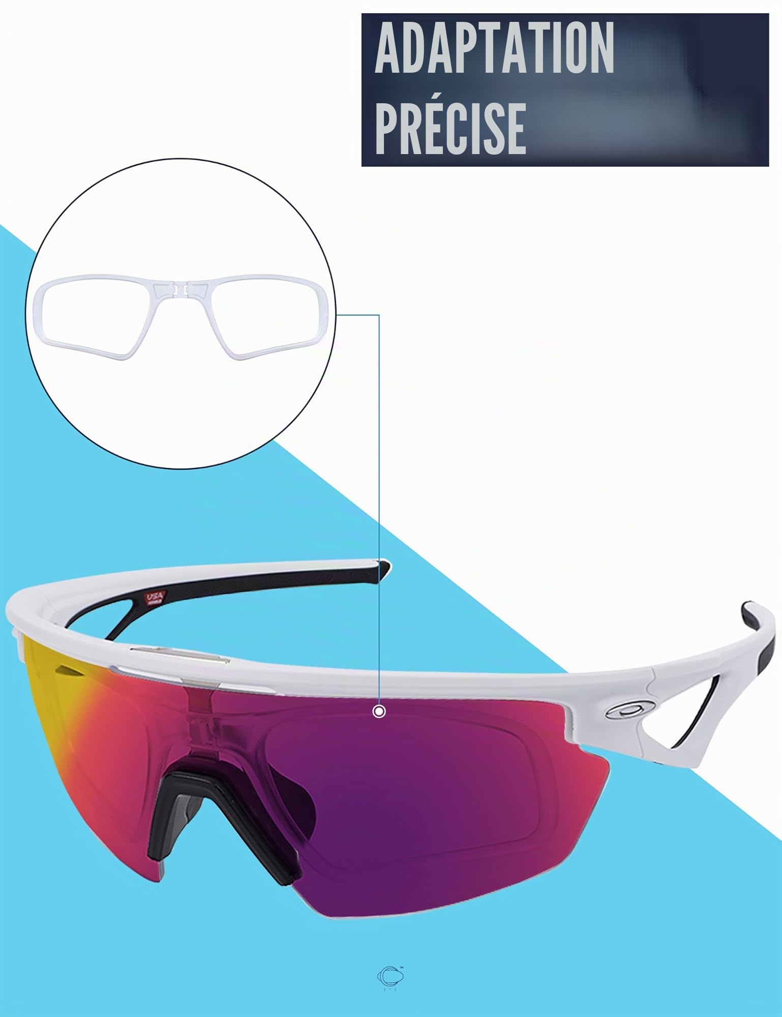 Saucer Insert Clip-On | Insert Optique Rx avec Guichet pour Lunettes de Soleil Oakley Sphaera OO9403, claire, taille unique