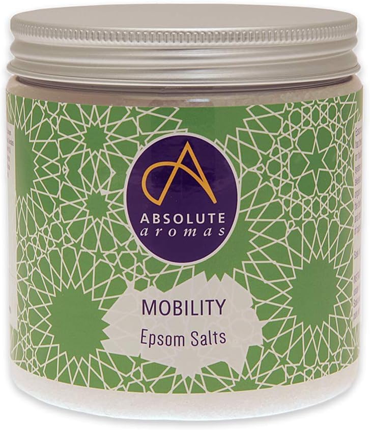Absolute Aromas Mobility Bath Salts 575g - Natural Pink Coarse Himalayan Salt Infused with 100% Pure Essential Oils of Ginger, Eucalyptus, Peppermint and Rosemary