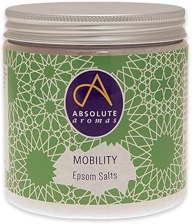 Absolute Aromas Mobility Bath Salts 575g - Natural Pink Coarse Himalayan Salt Infused with 100% Pure Essential Oils of Ginger, Eucalyptus, Peppermint and Rosemary
