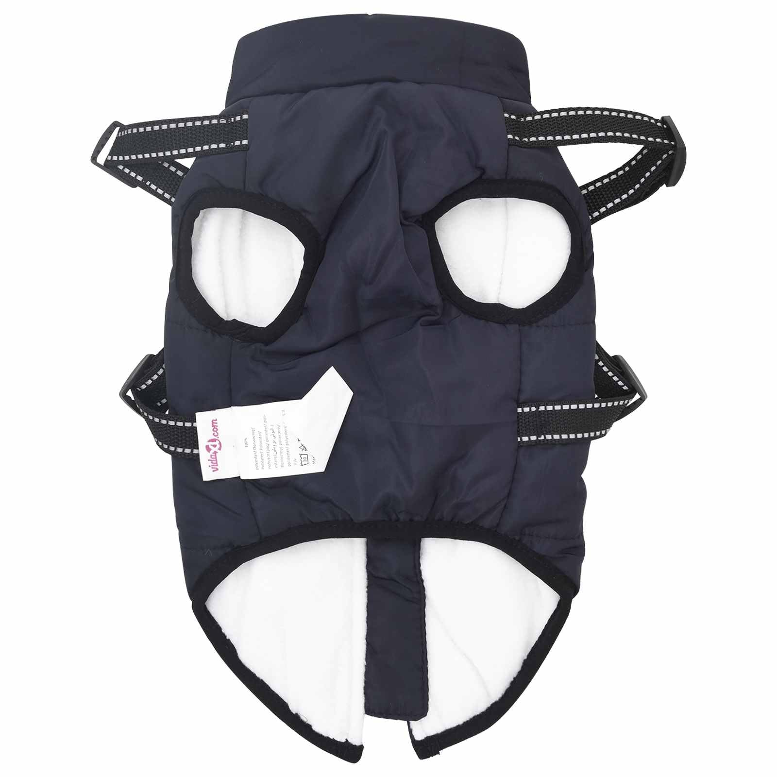 Abrigo para perro azul marino L36 con forro polar y poliéster, resistente al viento, impermeable, reflectante para pasear al aire libre, adecuado para perros de 8 a 12 kg, cálido