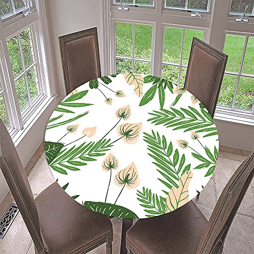 Lukery Cortaviento Mantel Redondo Mantel Antimanchas Mantel Lavable Plantas Mantel Mesa Redonda para Cocina, Comedor, Fiestas, Picnic (vainas,Diámetro 90 cm)