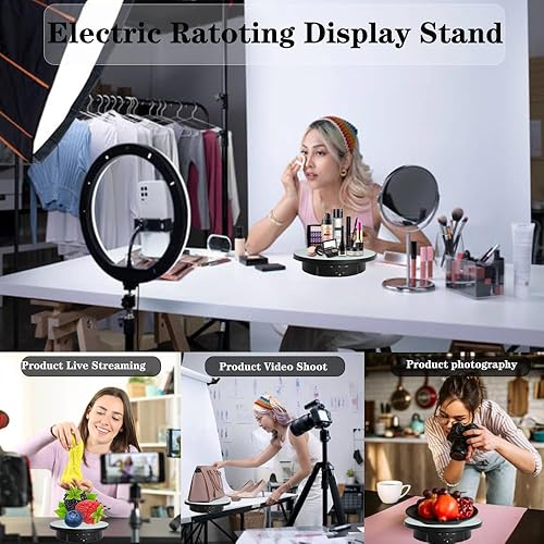 Miniatura 36 de JAYEGT Soporte de exhibición giratorio motorizado 3 en 1 con cubierta de repuesto de 5.74/7.08/8.66 pulgadas, carga máxima de 22 libras, modelos 3D