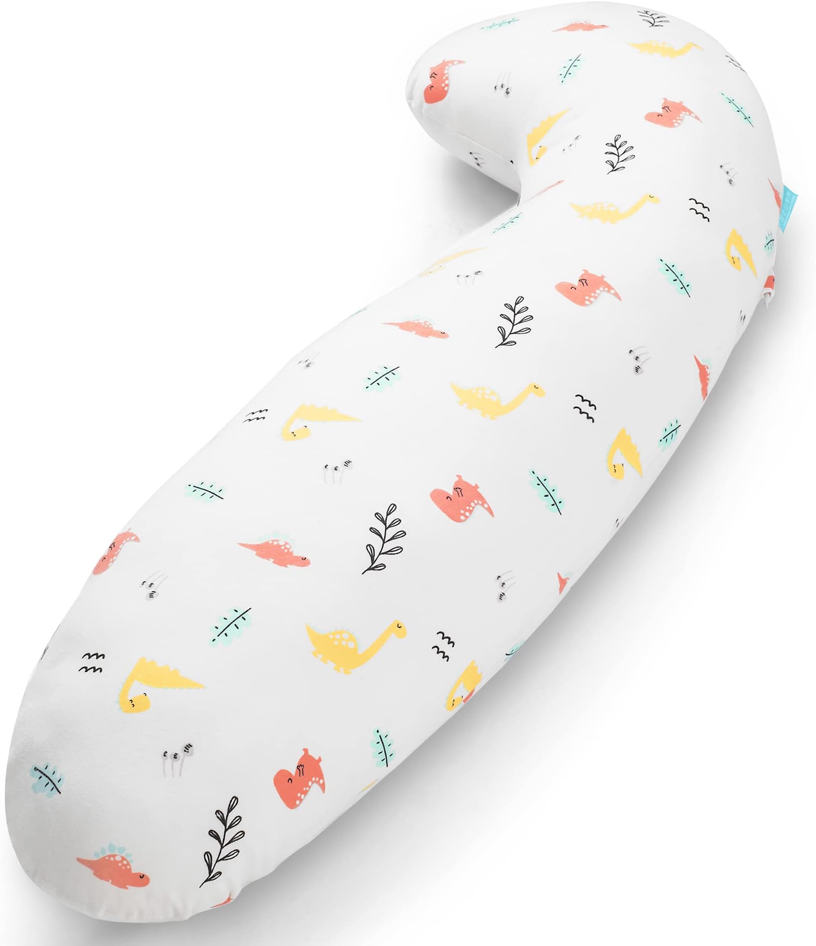 BYRIVER 35" Contour Cooling Cute Body Pillow for Kids Girls Boys Toddler, Child Hug Pillow for Sleeping, Nursery Pillow, Washable Cotton Dinasour Pillow Cover, Gifts for Kids (KL)