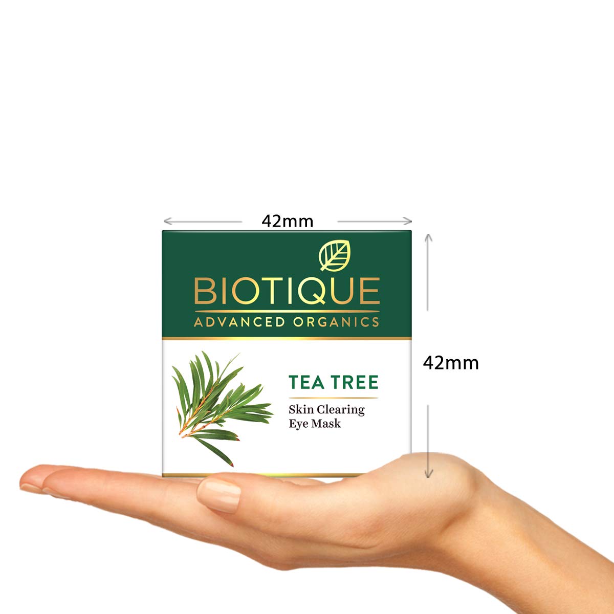 Biotique Tea Tree Skin Clearing Eye Mask, Green, 15 g — Amazon image 4