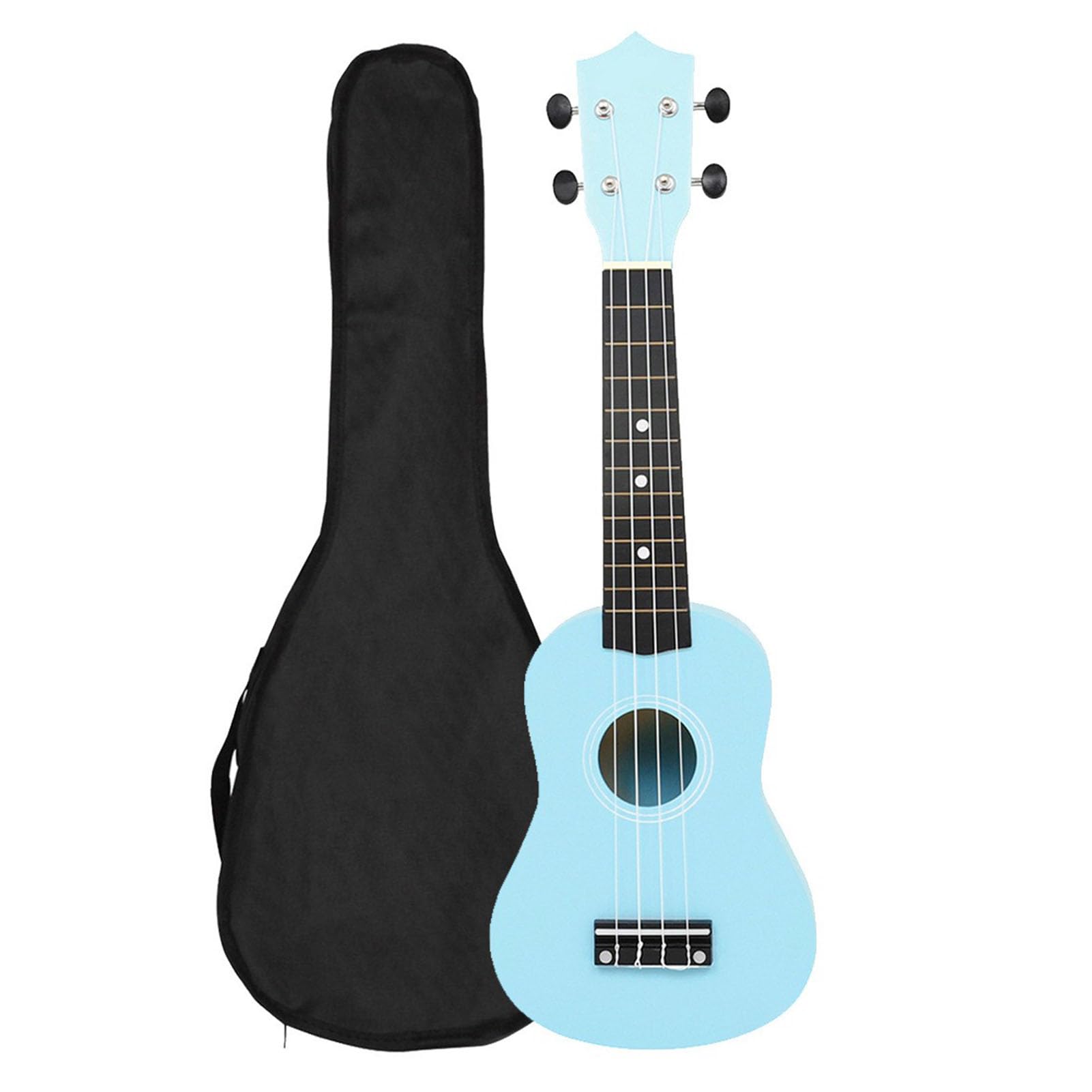 Jeffergarden Ukulélé de 53 Cm (21 pouces) avec Corps en Tilleul, Cordes en Nylon et Accordeur intégré. Kit Complet pour Débutants Comprenant Housse, Sangle, Médiators et capodastre. Convient (BLUE)