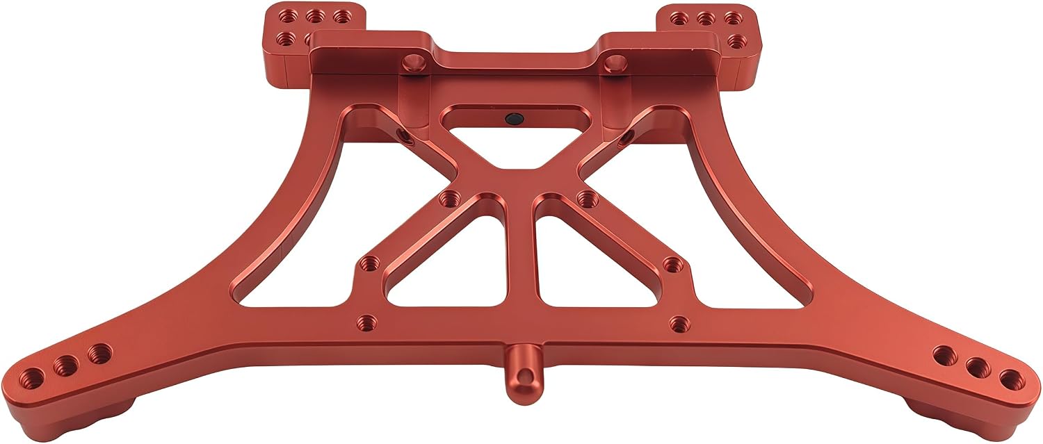 Aluminum Rear Shock Tower Mount Replacement for 1/10 Slash 2WD, Rustler, Stampede, Bandit, Ford Raptor F-150 – Upgrade Part 3638 (Red)