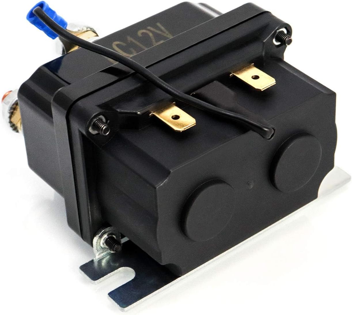 QWORK Solenoid Relay, 12V 250A Winch Relay Solenoid Replacement Contactor for 3000-5000lbs ATV UT Winch Control