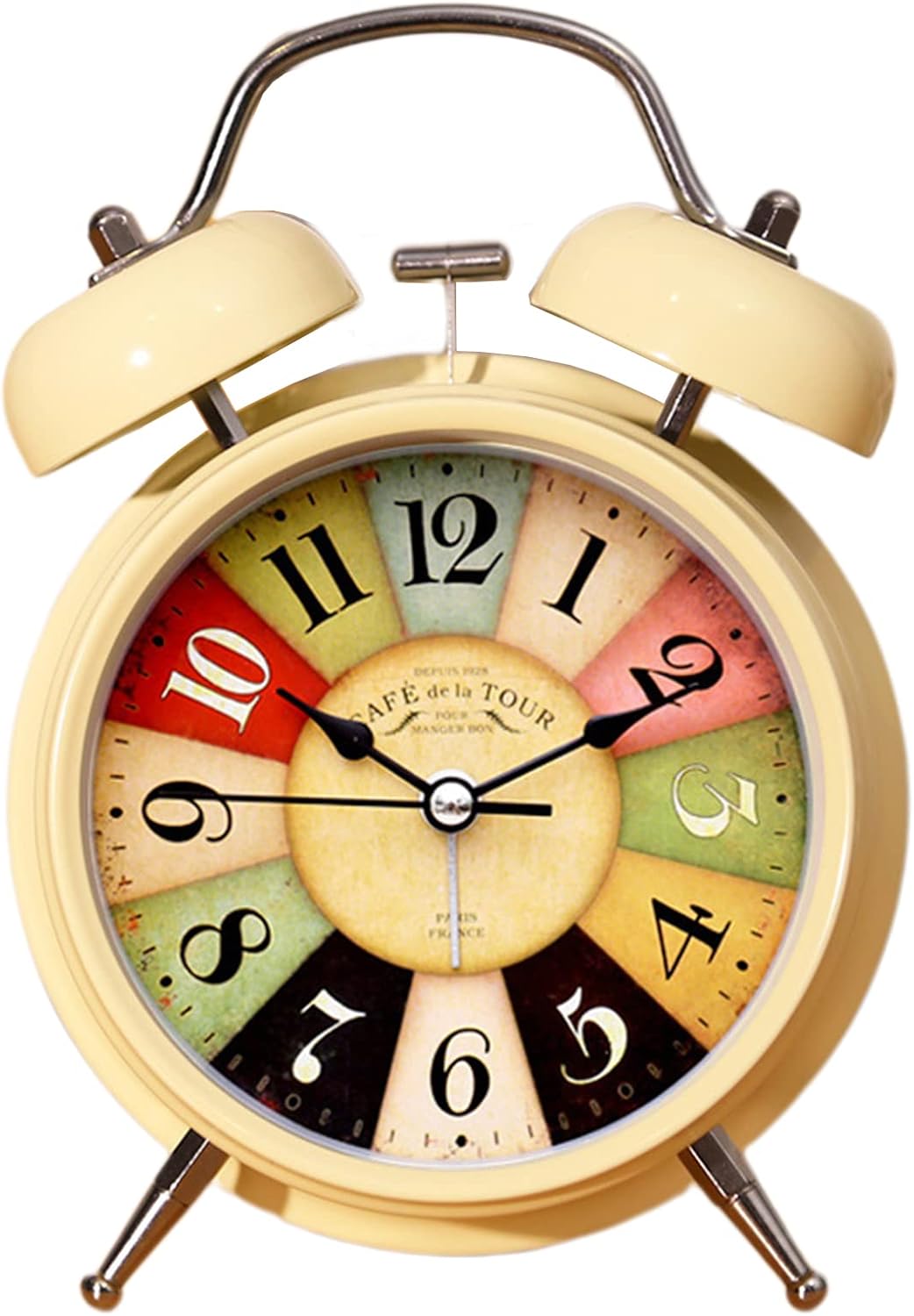 JUSTUP Alarm Clocks for Bedrooms 4 Inch Twin Bell Retro Non