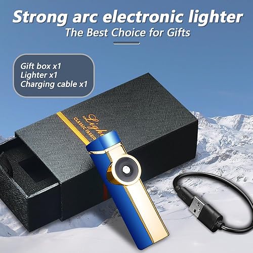 Miniatura 8 de Encendedor de arco eléctrico Encendido fuerte fuego USB recargable Triple arco Plasma Encendedor digital de potencia a prueba de viento Encendedor