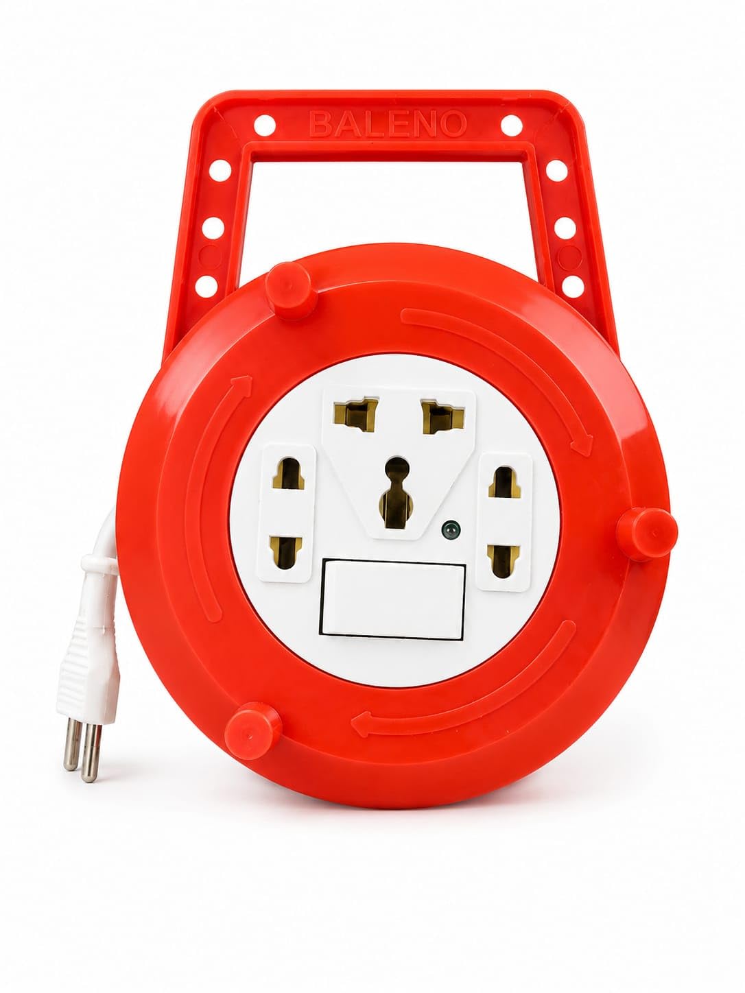 Extension Cord Reel, Multi-Plug Socket with Switch, Red, Portable Cable Winder 5M Wire-image-30
