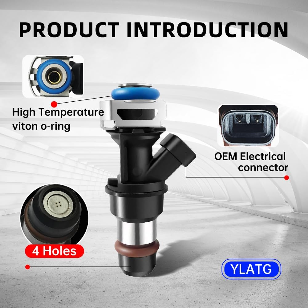 YLATG Fuel Injectors for Chevy Silverado 1500 2500 HD 3500 Tahoe FJ315 Injectors,For GMC Sierra Yukon Savana, For Cadillac Escalade For Buick Rainier 4.8L 5.3L 6.0L 2001-2006 17113553 (8pcs)