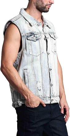 VICTORIOUS Rocker Denim Jean Vest Jacket