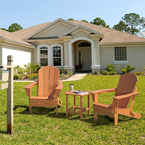 Torva Folding Adirondack Chair,Fire Pit Chair,Patio Outdoor Chairs All-Weather Proof Hdpe Resin For Bbq Beach Deck Garden Lawn Backyard(Orange Color) #TOP1