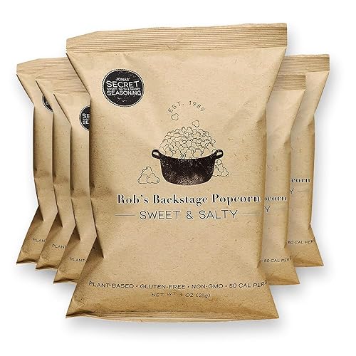 Miniatura 1 de Rob's Backstage Palomitas de maíz, sabor dulce y salado original, 1 onza (paquete de 6) I sin OMG, vegano, sin lácteos, sin gluten