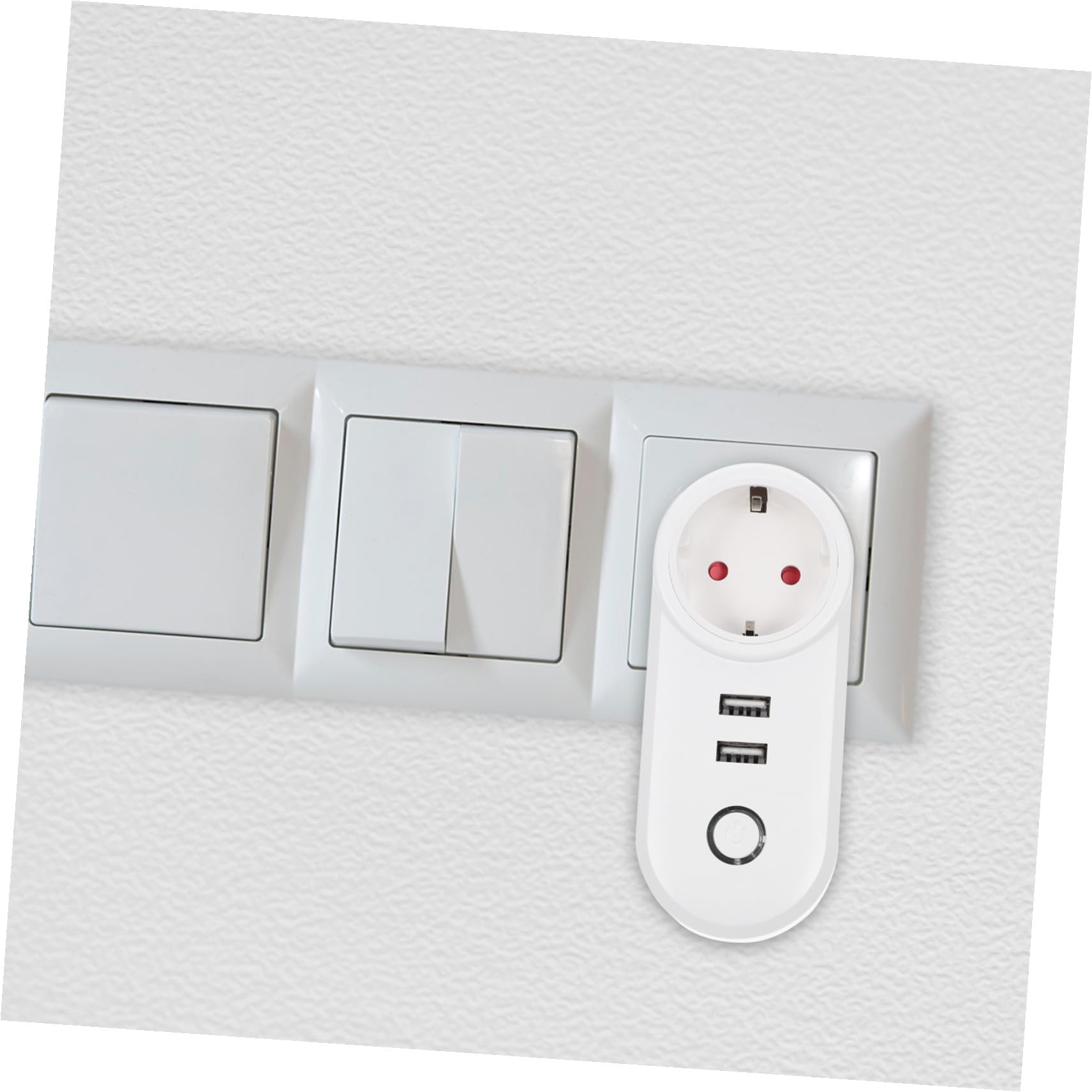 Operitacx Enchufe Inteligente Doble USB Hogar Compatible Wifi para Cocina Oficina y Dormitorio Fácil de Instalar y Controlar App