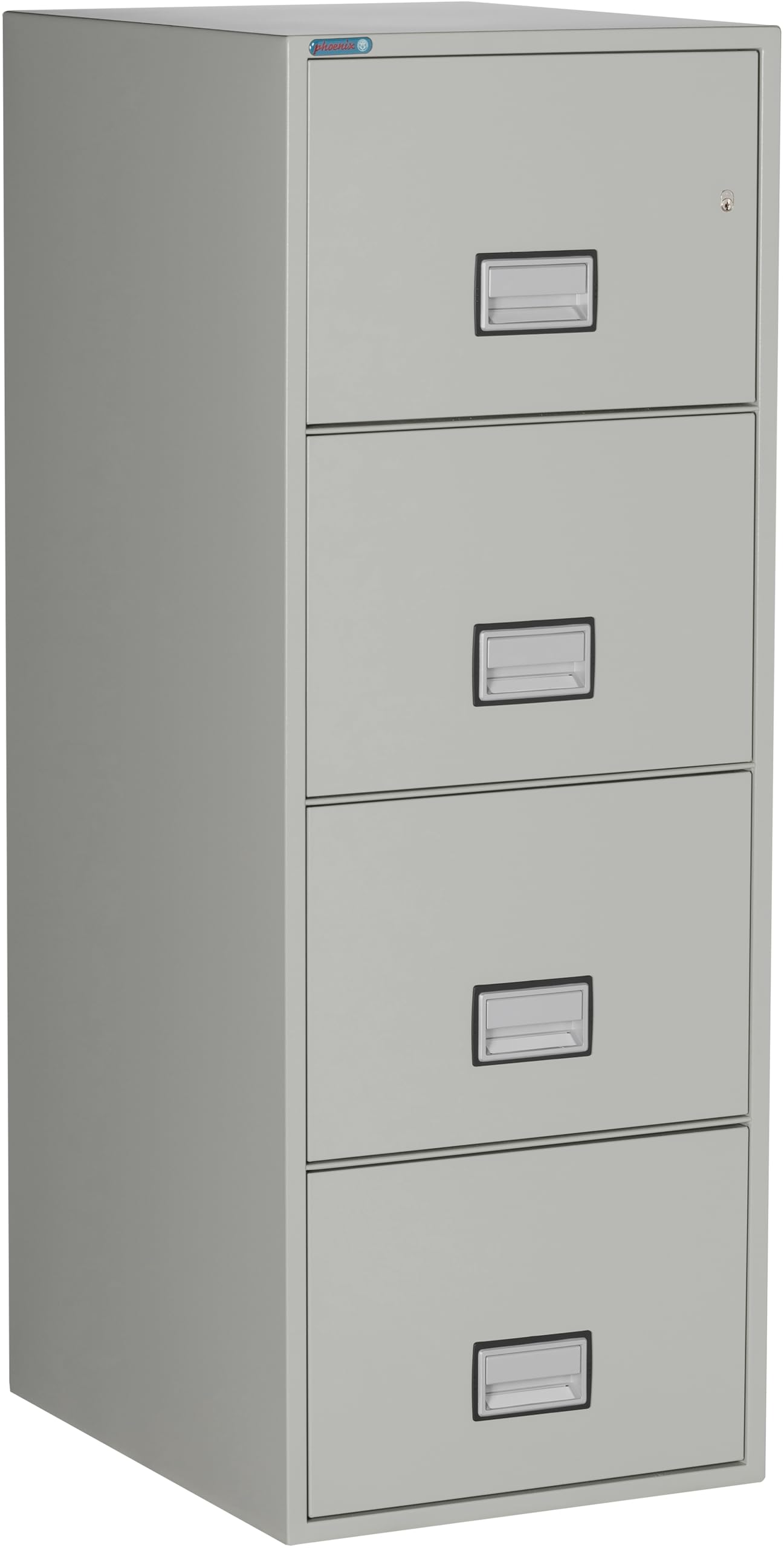 Phoenix Safe 25 inch 4-Drawer Vertical Fireproof File Cabinet – Legal and Letter Size Filing – Key Lock – Water Resistant Seal – Fire and Impact Rated
