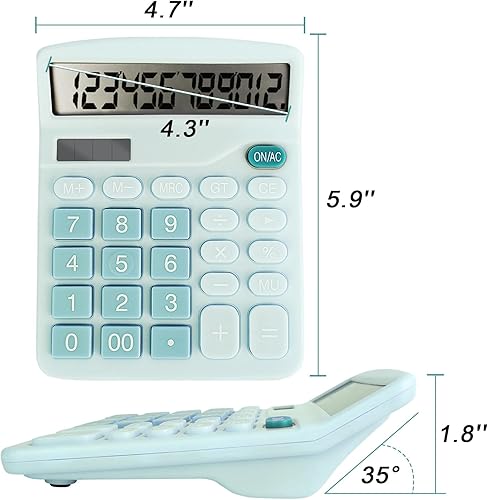 Miniatura 2 de Calculadora básica con cómoda pantalla LCD grande, calculadoras de escritorio de 12 dígitos, pantalla de inclinación, botón grande, calculadora de