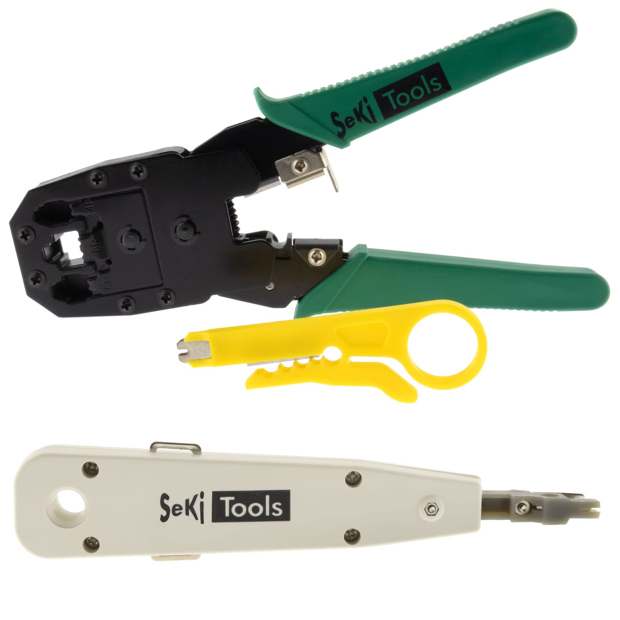 Crimpare Ethernet Cat 6 Pinza Crimpatrice RJ45 Professionale | Per Connettori CAT7 Passanti RJ11/RJ12 Strumento Crimpatura Cavi Rete - Foto 8