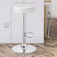 Vista 3 de COSTWAY Bar Stools Set of 2, Modern Swivel Backless Round Barstool, PU Leather Armless bar Chair with Height Adjustable, Chrome Footrest, Sturdy