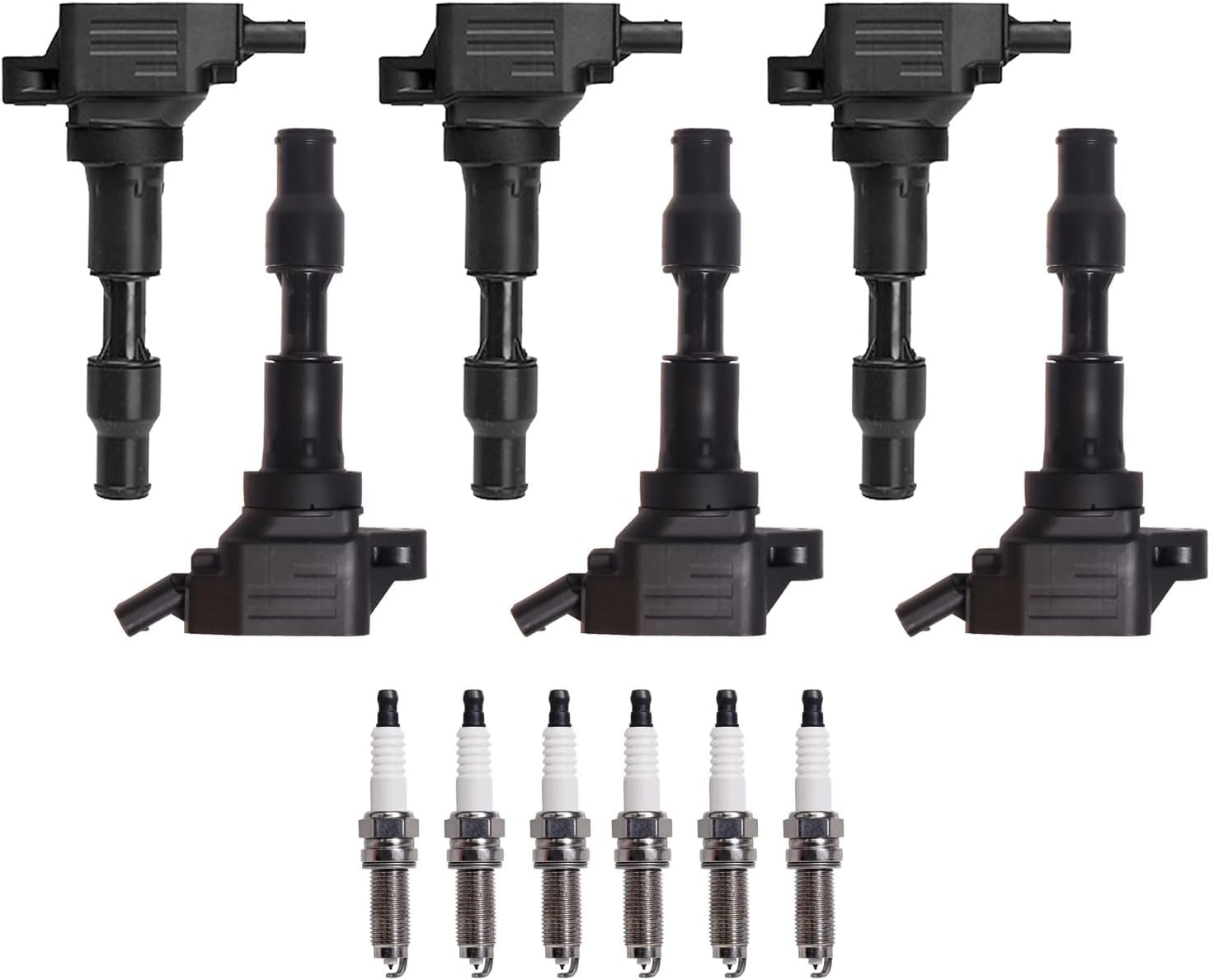 ENA Set of 6 Front Rear Ignition Coil Pack with 6 Iridium Spark Plug Compatible with Kia Hyundai Genesis Sedona Sorento Cadenza G80 Palisade 3.3L 3.8L Replacement for UF844 UF863