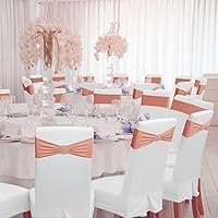 Vista 95 de MDS - Paquete de 50 bandas elásticas de elastano para silla, lazos elásticos para sillas con hebilla deslizante, ajuste universal para bodas, Acción