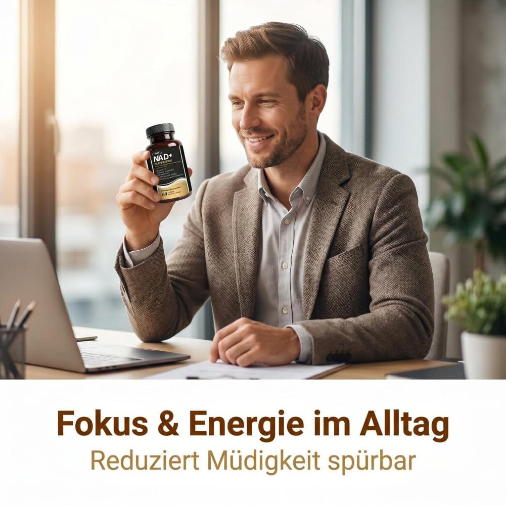 NAD+ Supplement,2pcs NAD+ Supplements mit Resveratrol, Nicotinamid-Ribosid Kapseln,Hochreines NR Supplements,Plus Resveratrol Kapseln,Hochdosiertes Supplement mit Resveratrol,120 Kapseln