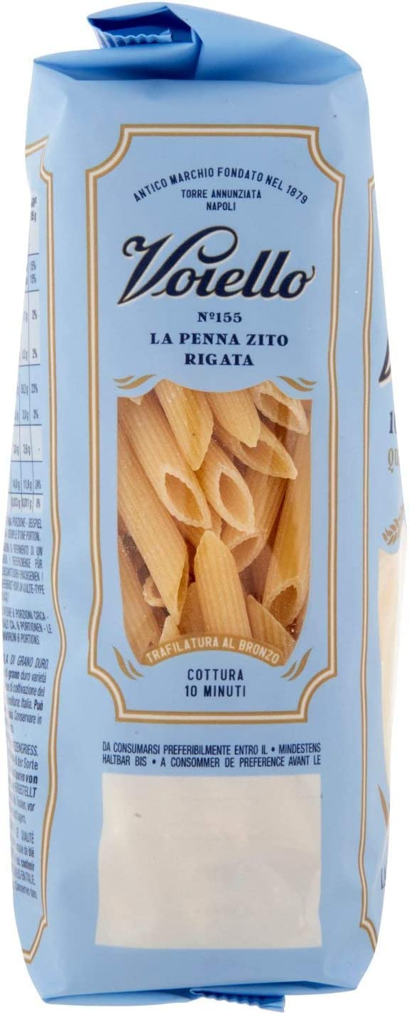 Voiello Pasta Penne Ziti Rigate - Pasta (20 unidades, 100 % italiana N 155, 500 g, polpa gourmet italiano, 400 g)
