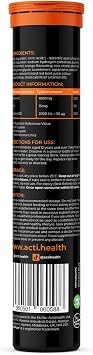 3X ActiFizz Vitamin C 1000mg, Zinc + Vitamin D3 | 60 Effervescent Tabs | Orange Flavour | Immunity Boost | Halal Certified