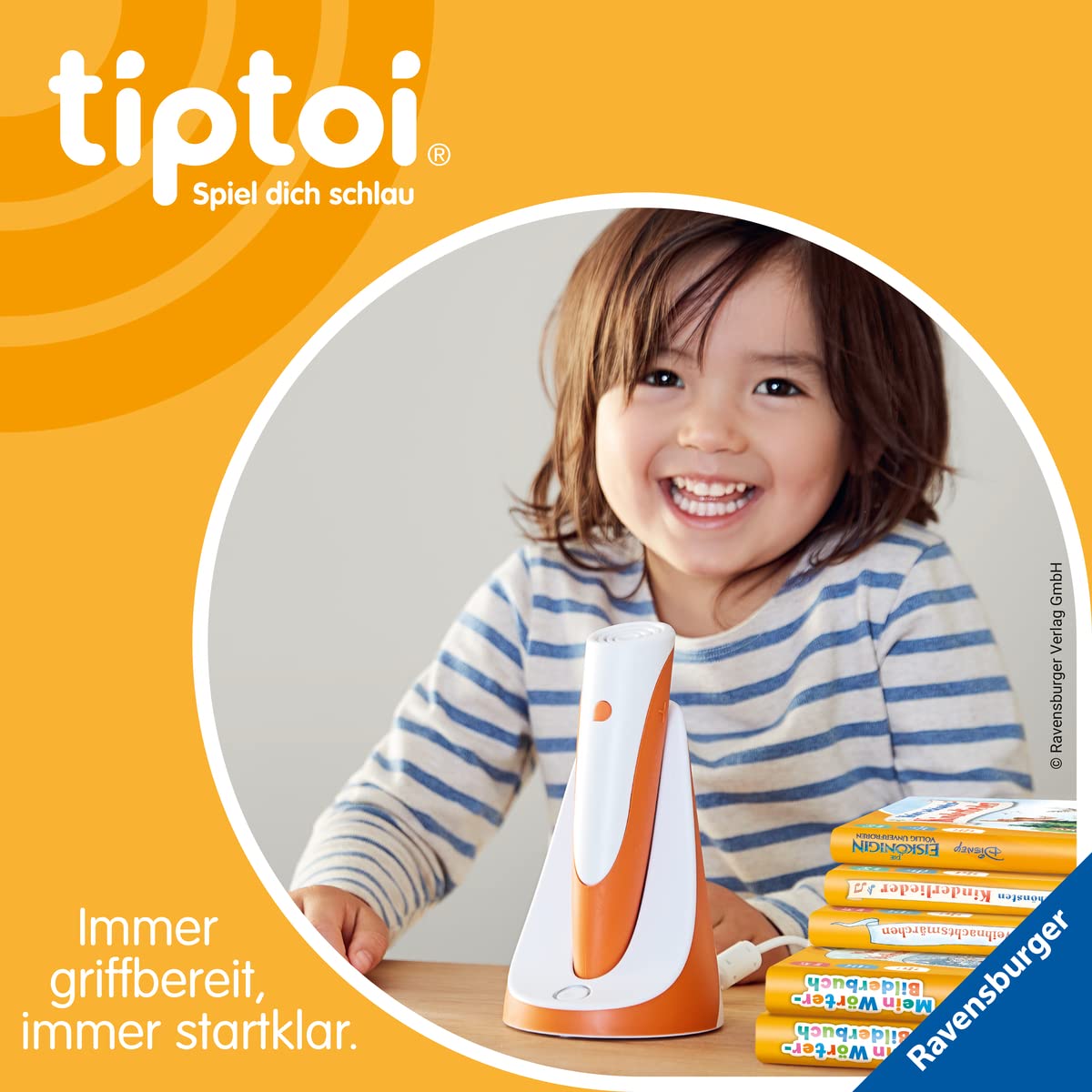 Ravensburger tiptoi Ladestation 00111 - lädt Akku und Audiodateien, Ladestation für den tiptoi Stift der 4. Generation