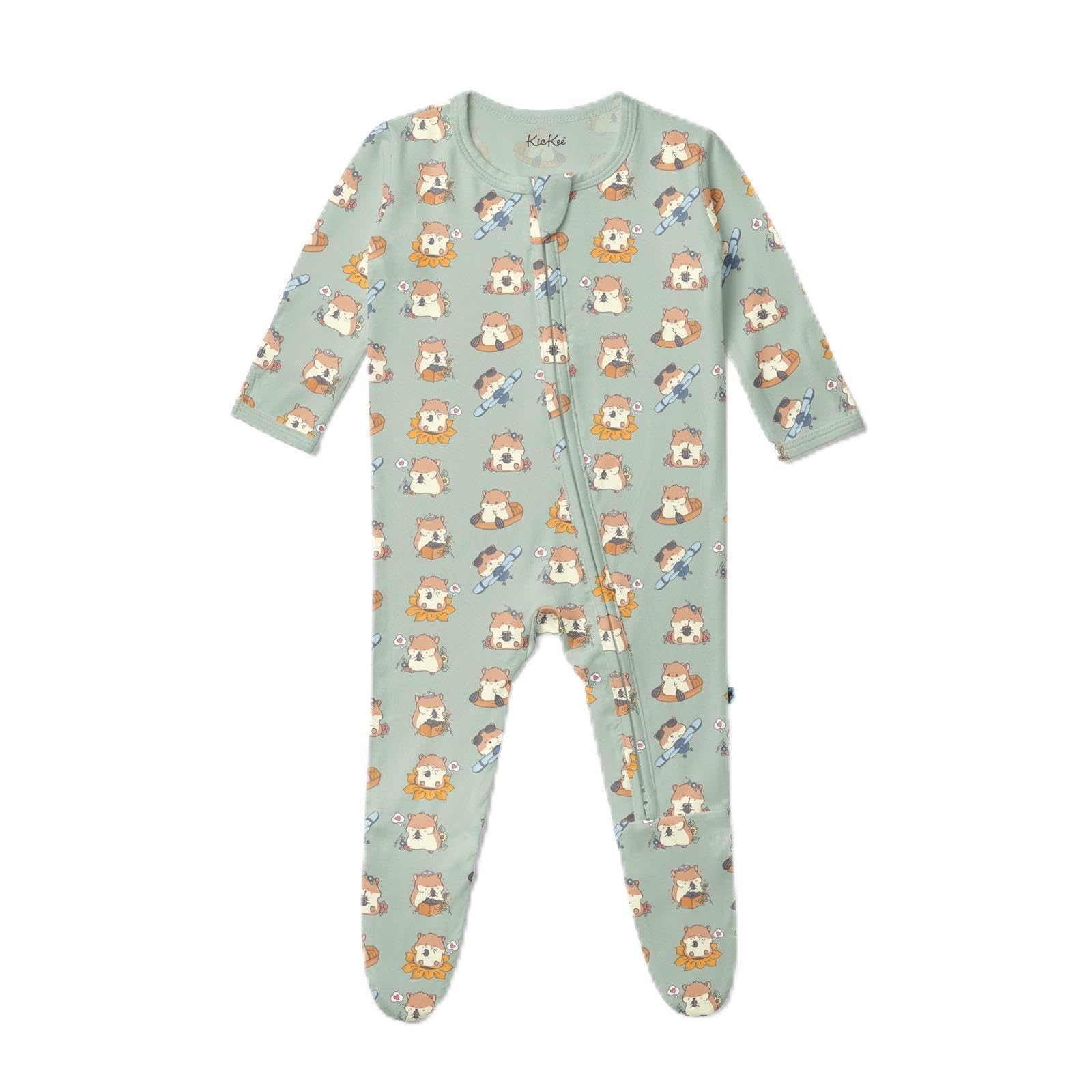 KicKee Baby &amp; Toddler Zipper Footie – Ultra-Soft Viscose from Bamboo Pajamas with Flip Paws &amp; Grips