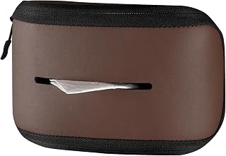Car Tissue Holder - Car Tissue Box - PU Leather Cars Napkin Box Holder | Backseat Napkin Dispenser For Center Console, Armrest, Sun Visor & Interior, Stylish Cars Accessory For Home & Travel Use